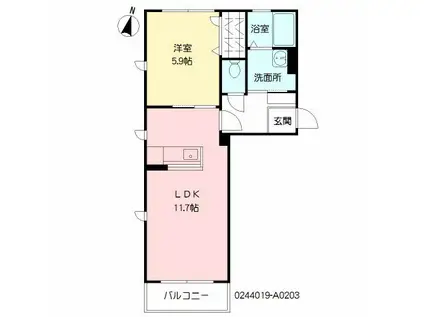 グレイス原良(1LDK/2階)の間取り写真