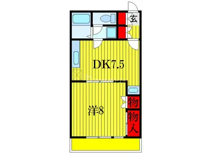 メゾンM(1DK/2階)の間取り写真