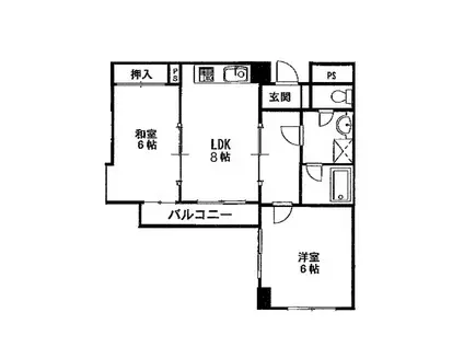 ミノハイツ(2LDK/5階)の間取り写真