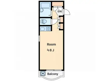 フォンテーヌ上高田(ワンルーム/2階)の間取り写真