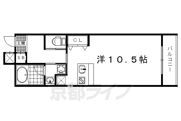 エバーブロッサム下鴨(1K/2階)の間取り写真