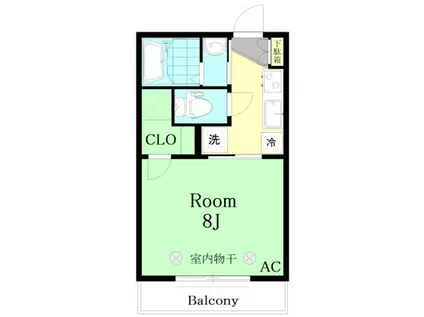 RANSEL B棟ーランセルB棟ー(1K/2階)の間取り写真