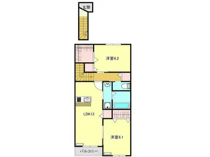 ＪＲ東北本線 館腰駅 徒歩18分 2階建 新築(2LDK/2階)の間取り写真