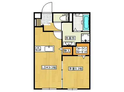 チアフルビューティ白山 A棟(1LDK/3階)の間取り写真