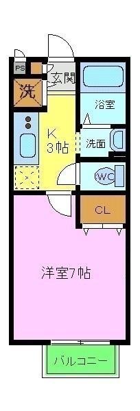 パセオ三国ヶ丘(1K/1階)の間取り写真