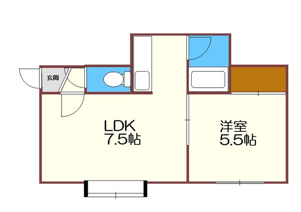 スカイライフ(1LDK/3階)の間取り写真