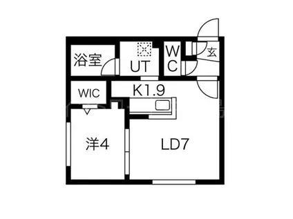 SDY月寒中央(1LDK/4階)の間取り写真