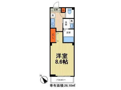 ニューサンハイム(1K/1階)の間取り写真