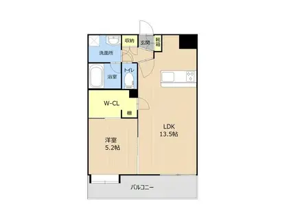 LIBTH八王寺(1LDK/2階)の間取り写真