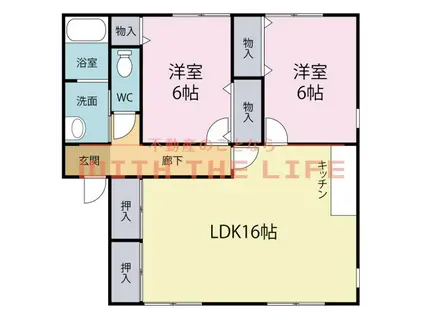 ベルナールII(2LDK/1階)の間取り写真