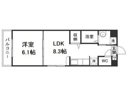 POLESTAR MORI(1LDK/1階)の間取り写真