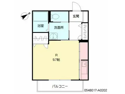 プチメゾン畑中II (ワンルーム/2階)の間取り写真