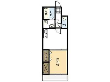 サンライズカワサキA(1DK/4階)の間取り写真