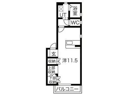 LAPIS LAZULI D(ワンルーム/1階)の間取り写真