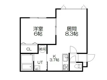 NOIR(1LDK/2階)の間取り写真