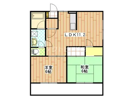 アビタ美吉VI(2LDK/1階)の間取り写真