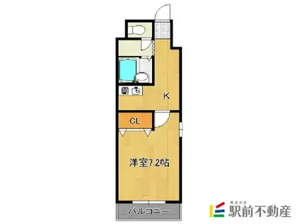 ユフォリア緑ヶ丘(1K/3階)の間取り写真