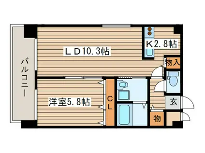 グランヴィル(1LDK/3階)の間取り写真