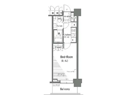 パークアクシス辰巳ステージ(1K/2階)の間取り写真