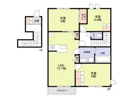 フォレ トゥーナ(3LDK/2階)の間取り写真
