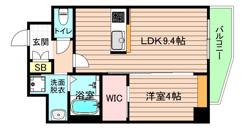 THE HUB MIYAKOJIMA(1LDK/4階)の間取り写真