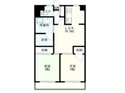 ラ・シェーヌハイツ(2LDK/2階)の間取り写真