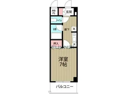 河幸第八ビル(1K/4階)の間取り写真