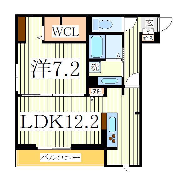 FERRO RISAIA(1LDK/3階)の間取り写真