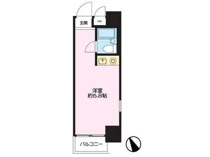 ダイアパレス上野(ワンルーム/4階)の間取り写真