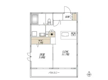 AL SOLE(1LDK/3階)の間取り写真