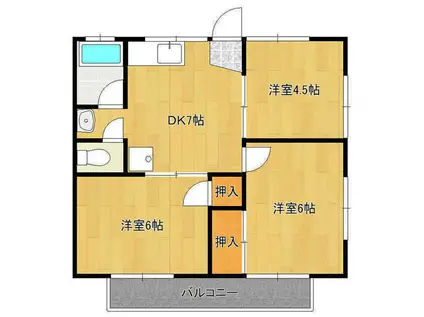 グレイス元吉田(3DK/2階)の間取り写真