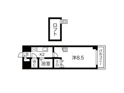 現代ハウス新栄(1K/11階)の間取り写真