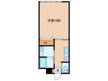 サンフラワーN棟(1K/1階)の間取り写真