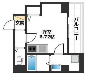 MANO MANSION(1DK/6階)の間取り写真