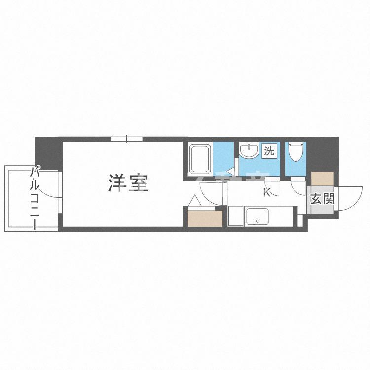スプランディッド京橋イースト(1K/8階)の間取り写真