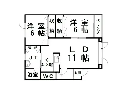 リリーコーポ(2LDK/1階)の間取り写真
