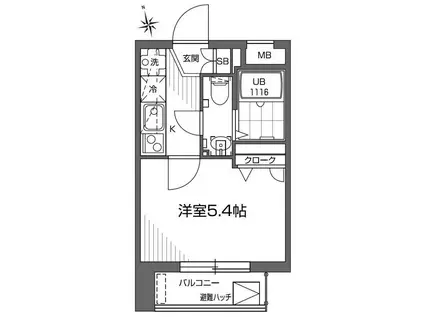 グランアセット早稲田(1K/7階)の間取り写真