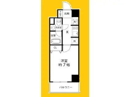 TSGARDENCENTERMINAMI(1K/11階)の間取り写真
