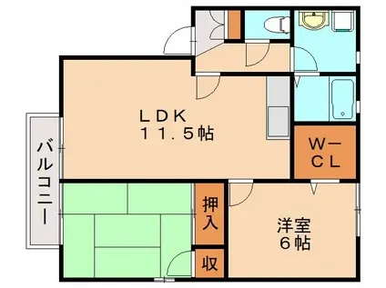 パークヒル(2LDK/1階)の間取り写真