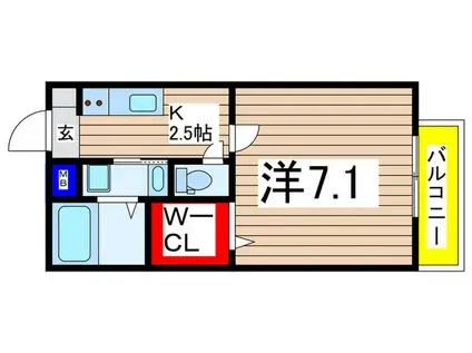 スマイル(1K/1階)の間取り写真