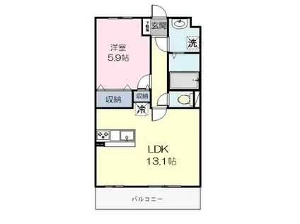 グランセトル(1LDK/3階)の間取り写真