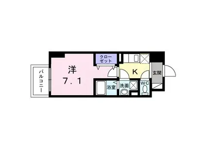 スアヴィス平塚八重咲(1K/11階)の間取り写真