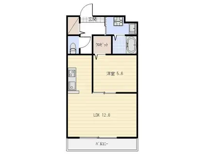 ラパノス(1LDK/1階)の間取り写真