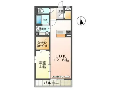 セジュール妙見(1LDK/3階)の間取り写真