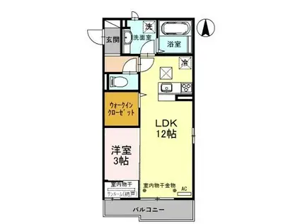 チェレステ A(1LDK/1階)の間取り写真