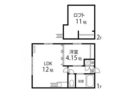 1999(1LDK/1階)の間取り写真