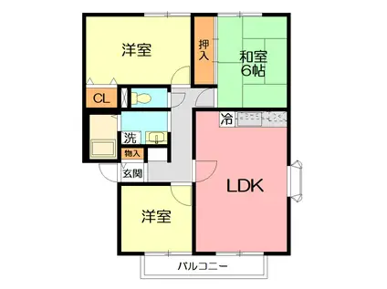 クレアン・ヌーヴUB(3LDK/1階)の間取り写真