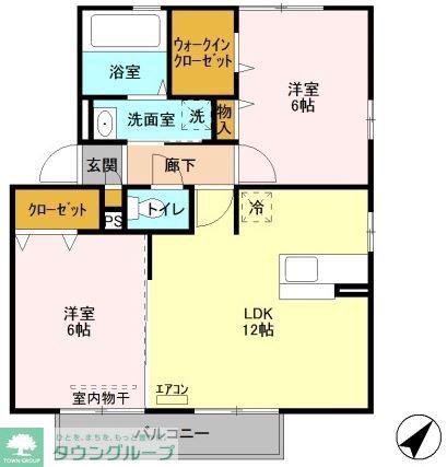 つくばエクスプレス 八潮駅 徒歩15分 2階建 築17年(2LDK/1階)の間取り写真