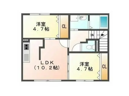 サンフォレスト(2LDK/2階)の間取り写真