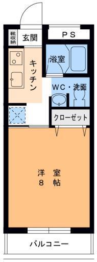 マヌワール道後TACHIBANA(1K/2階)の間取り写真
